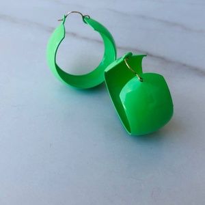 Vintage Green Chunky Hoops